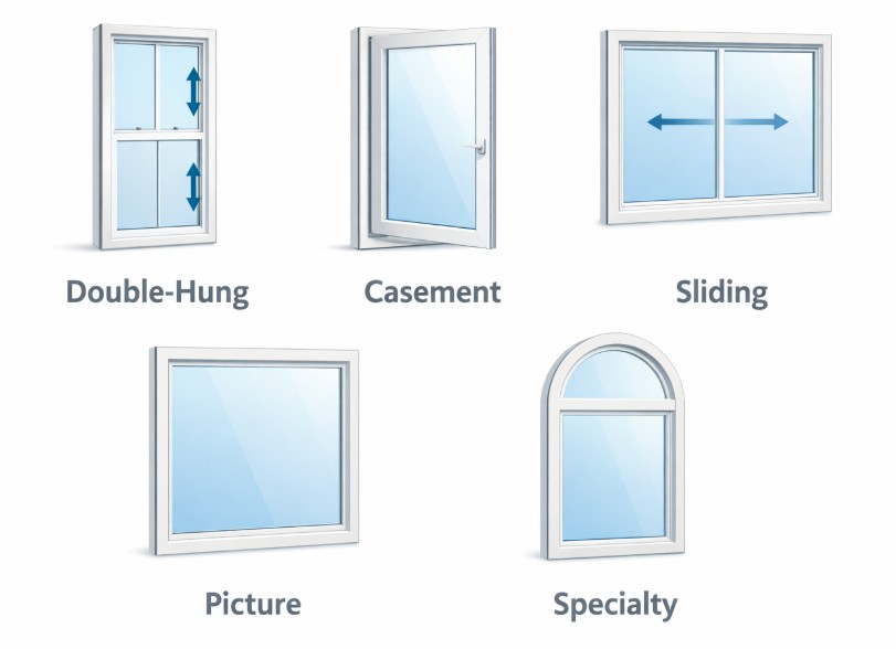 A house with new windows installed with dark trim